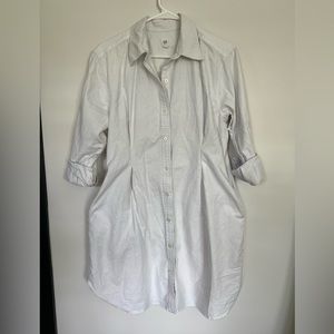 GAP White Linen Button Down Shirt Dress